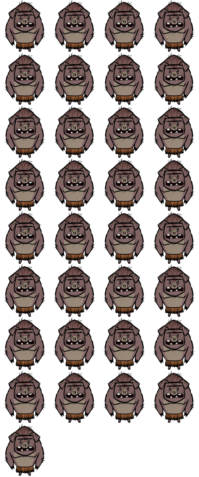 돼지 몬스터 대기 모션 스프라이트 시트 (pig_pigman_idle_loop_down.png)