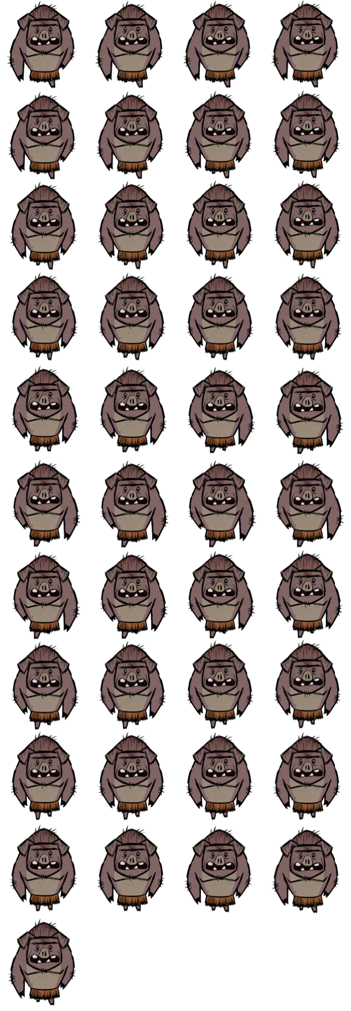 돼지 몬스터 이동 모션 스프라이트 시트 (pig_pigman_walk_loop_down.png)